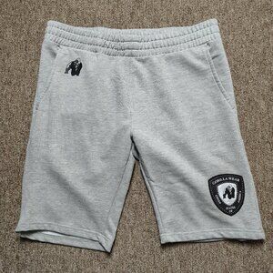 GORILLA WEAR Shorts Men XL Gray Fleece Cotton Blend Logo Patch Athletic Casual
